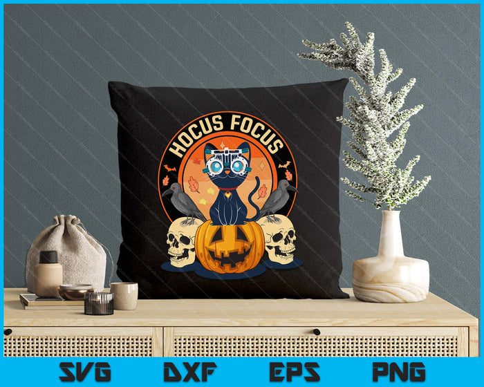 Hocus Focus Optometry Halloween Optometrist Eye Doctor Cat SVG PNG Digital Printable Files