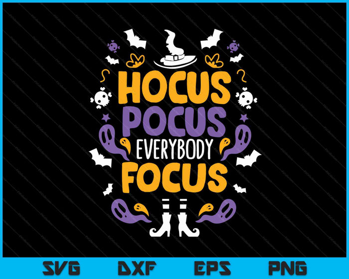 Hocus Pocus Iedereen Focus Halloween Outfit SVG PNG digitale snijbestanden