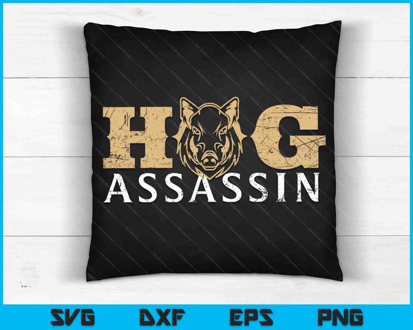 Hog Assassin Boar Hunting Wild Hog Hunter SVG PNG Digital Cutting Files