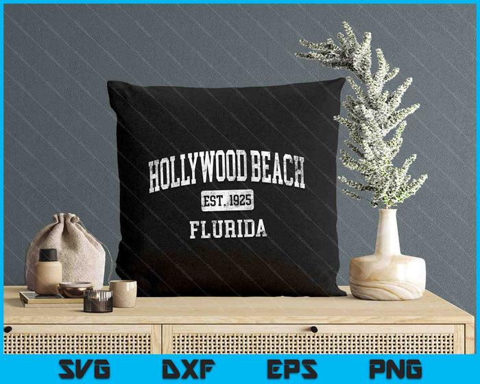 Hollywood Beach Florida FL Vintage SVG PNG Digital Cutting Files