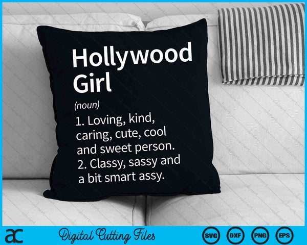 Hollywood Girl FL Florida Home Roots SVG PNG Digital Cutting File