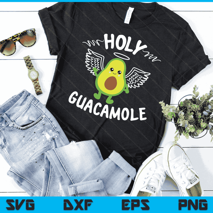 Heilige Guacamole Avocado Angel Avocado Joke Tropisch Fruit SVG PNG Digitale afdrukbare bestanden