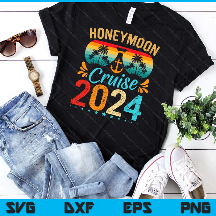 Honeymoon Cruise For Matching Couples 2024 Just Married SVG PNG Digital Cutting File