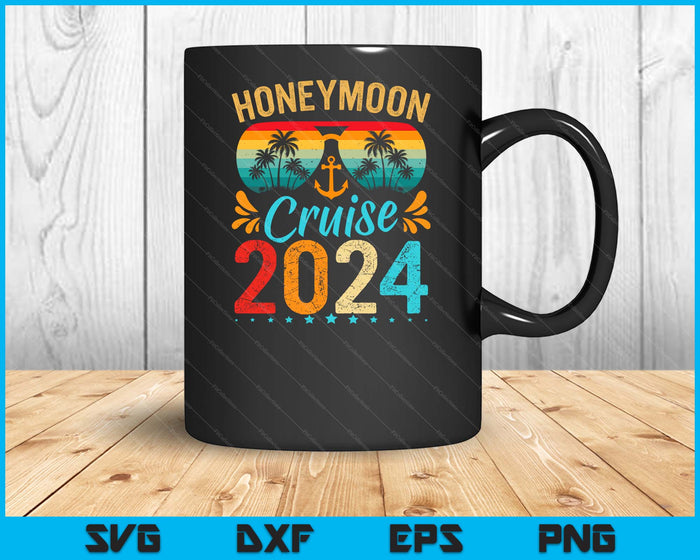 Honeymoon Cruise For Matching Couples 2024 Just Married SVG PNG Digital Cutting File