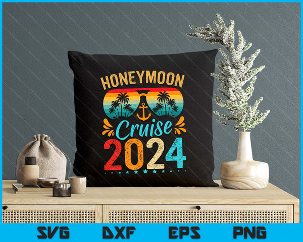 Honeymoon Cruise For Matching Couples 2024 Just Married SVG PNG Digital Cutting File