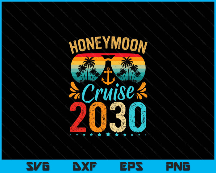 Honeymoon Cruise For Matching Couples 2030 Just Married SVG PNG Digital Cutting File