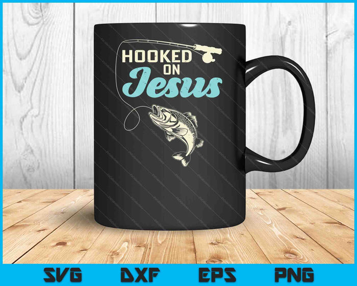 Hook On Jesus Bass Fishing Christian Religious God Gift SVG PNG Digital Cutting Files