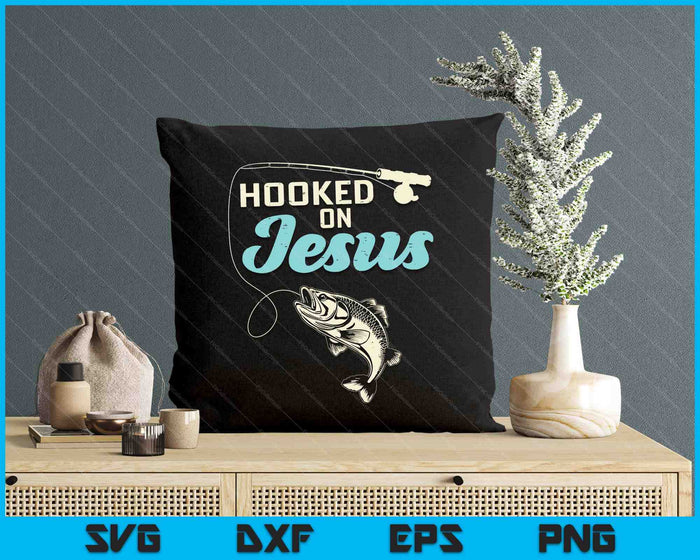 Hook On Jesus Bass Fishing Christian Religious God Gift SVG PNG Digital Cutting Files