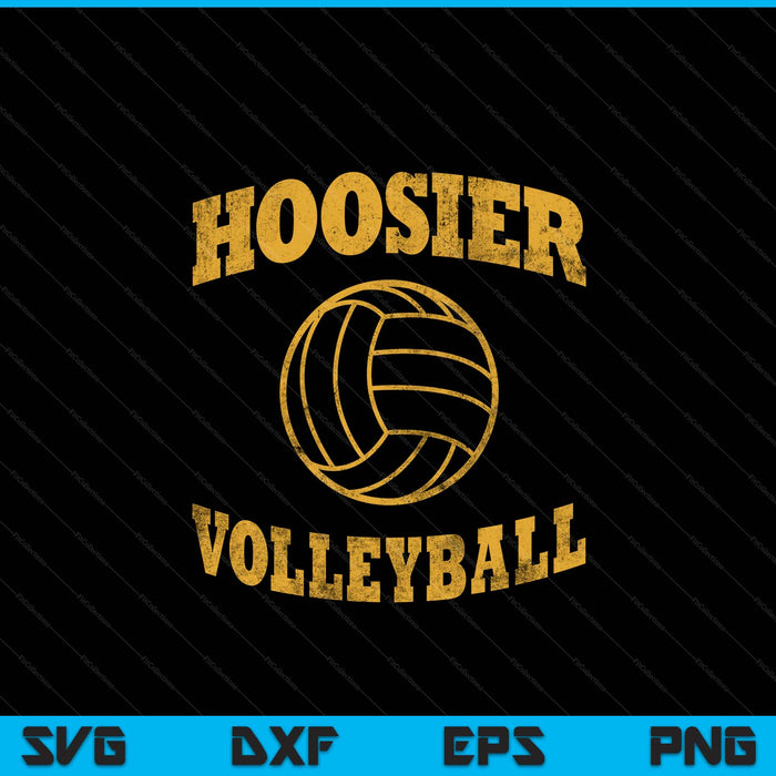 Hoosier Volleyball Classic Vintage Distressed SVG PNG Digital Cutting Files