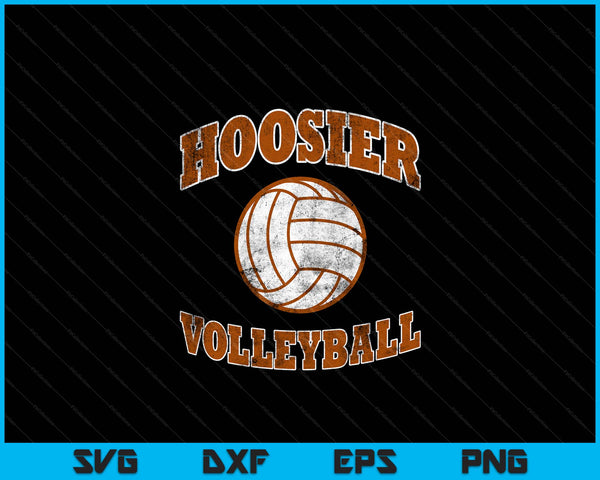 Hoosier Volleyball Vintage Distressed SVG PNG Digital Cutting Files