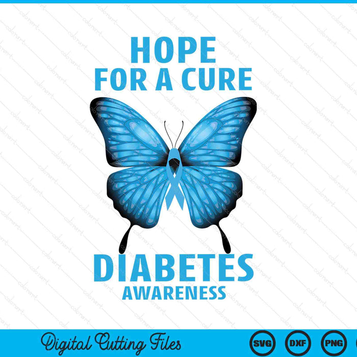 Hope for a cure diabetes awareness SVG cut file