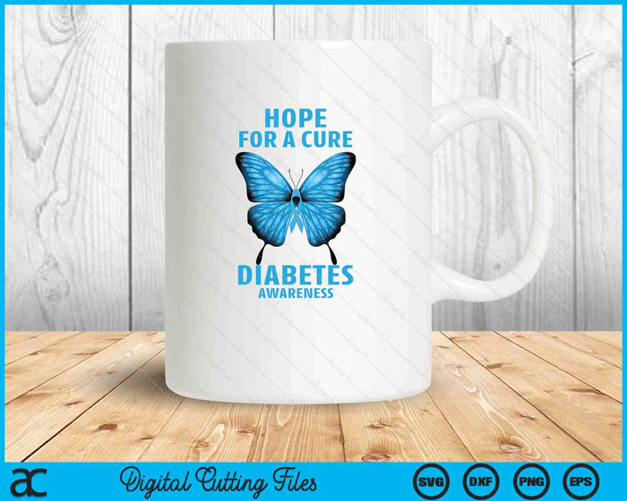 Hope For A Cure Diabetes Awareness SVG PNG Digital Cutting Files