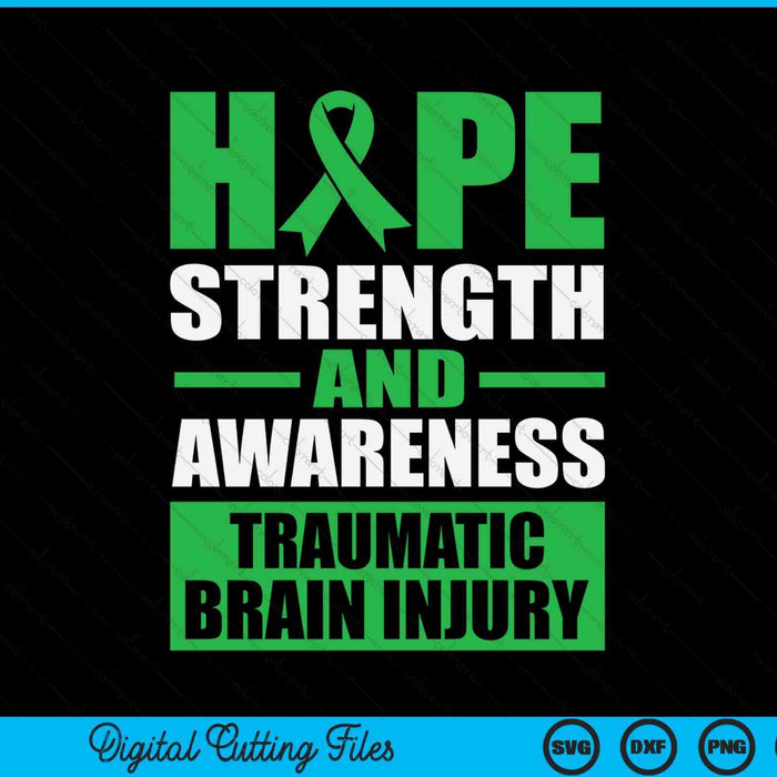 Hope strength and awareness traumatic brain injury awareness SVG cut file