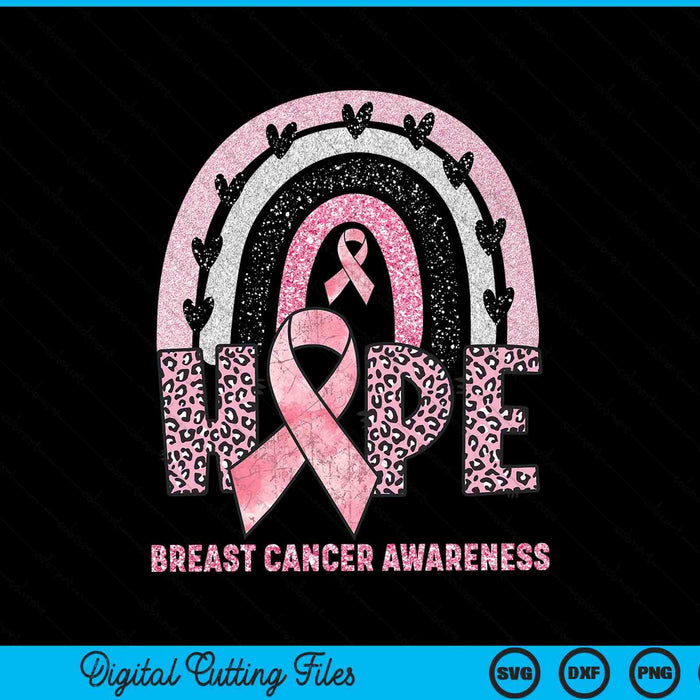 Hope support breast cancer awareness rainbow SVG cut file