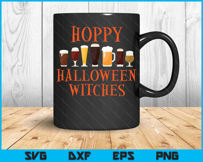 Hoppy Halloween heksen Halloween ambachtelijke bier drinken brouwer SVG PNG snijden afdrukbare bestanden