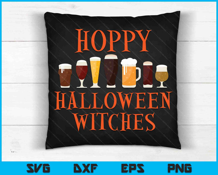 Hoppy Halloween heksen Halloween ambachtelijke bier drinken brouwer SVG PNG snijden afdrukbare bestanden