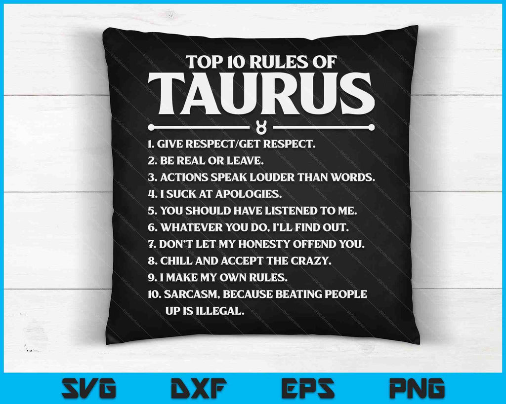 Horoscope Symbols Astrology Sign Top 10 Rules Of Taurus SVG PNG Files ...