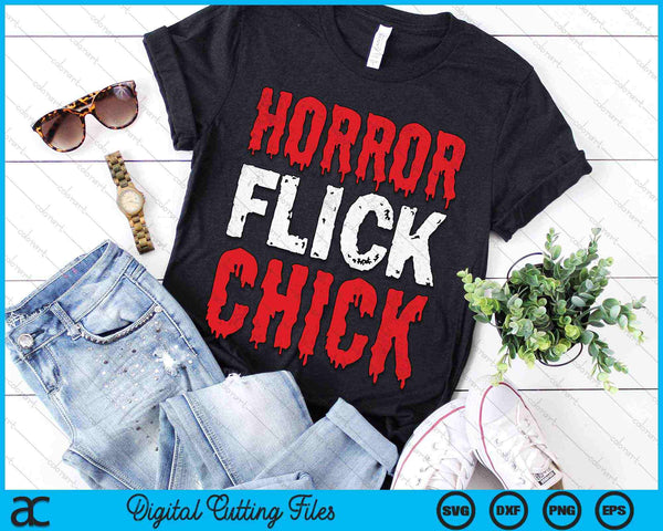 Horror Flick Chick Horrorfilm Fan SVG PNG digitale snijbestanden