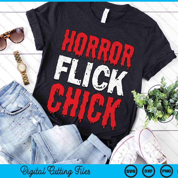 Horror Flick Chick Horrorfilm Fan SVG PNG digitale snijbestanden