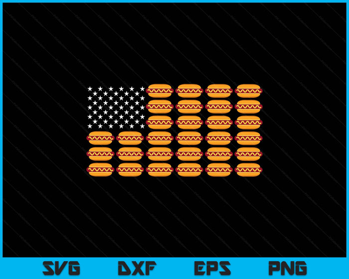 Hot Dog 4th Of July American Flag Gift Patriotic Hotdog SVG PNG Digital Printable Files