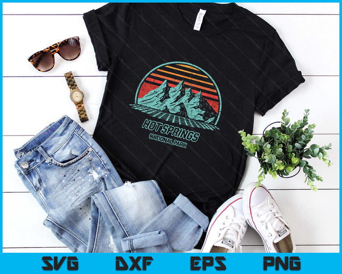 Hot Springs National Park Retro Hiking Vintage 80s Style SVG PNG Digital Printable Files