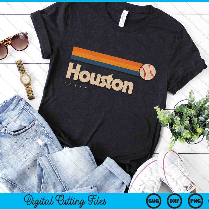 Houston Baseball City Texas Retro Houston SVG PNG Digital Cutting Files