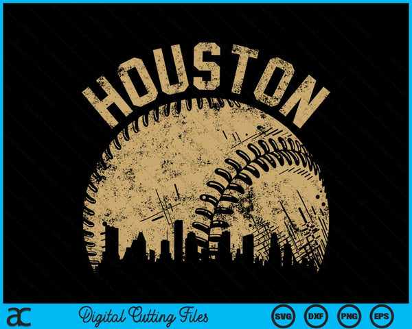 Houston Baseball Skyline Player Coach Fan SVG PNG Digital Cutting Files