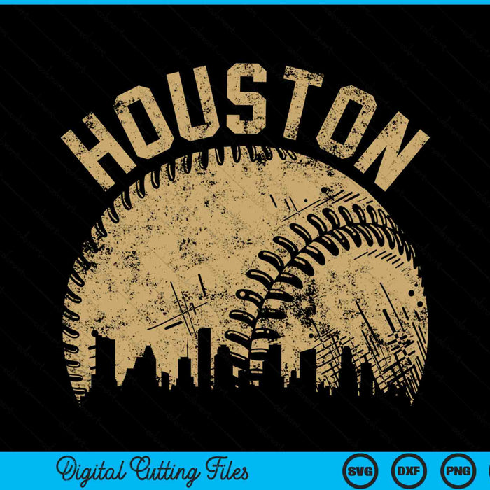 Houston Baseball Skyline Player Coach Fan SVG PNG Digital Cutting Files