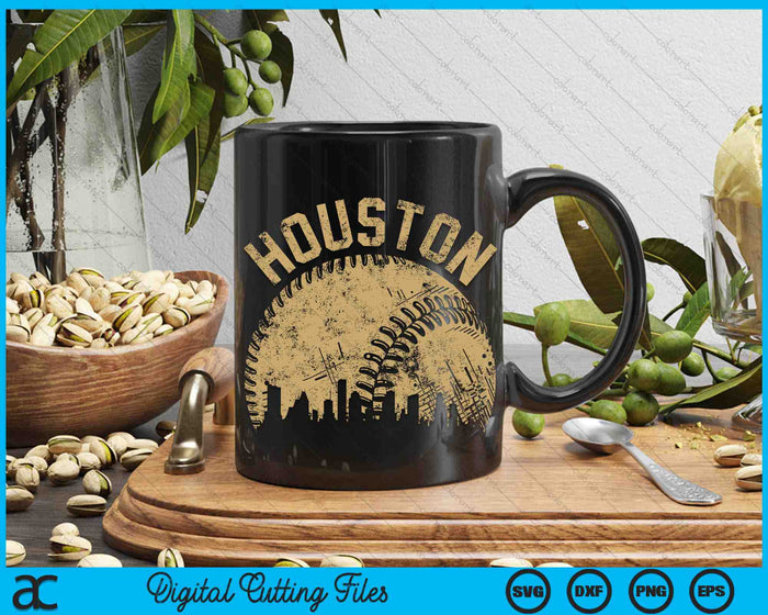 Houston Baseball Skyline Player Coach Fan SVG PNG Digital Cutting Files