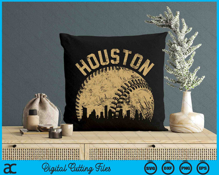 Houston Baseball Skyline Player Coach Fan SVG PNG Digital Cutting Files