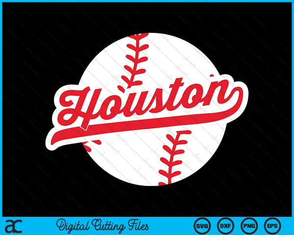 Houston Baseball Vintage Texas Pride Love City Red SVG PNG digitale snijbestanden 