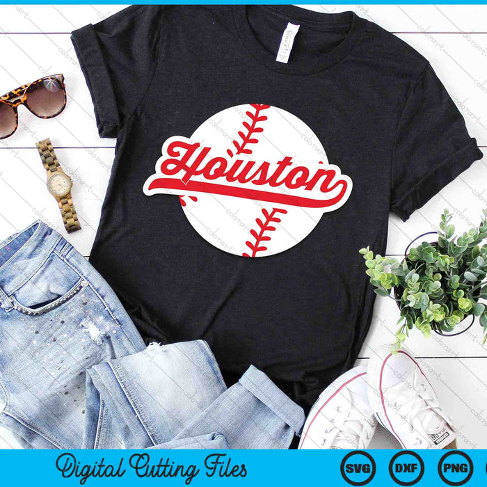 Houston Baseball Vintage Texas Pride Love City Red SVG PNG Digital Cutting Files