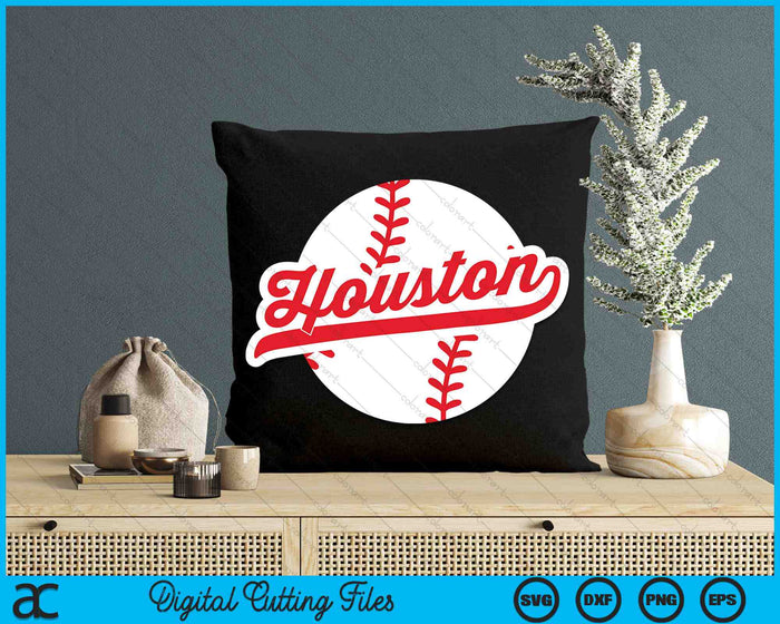 Houston Baseball Vintage Texas Pride Love City Red SVG PNG digitale snijbestanden 