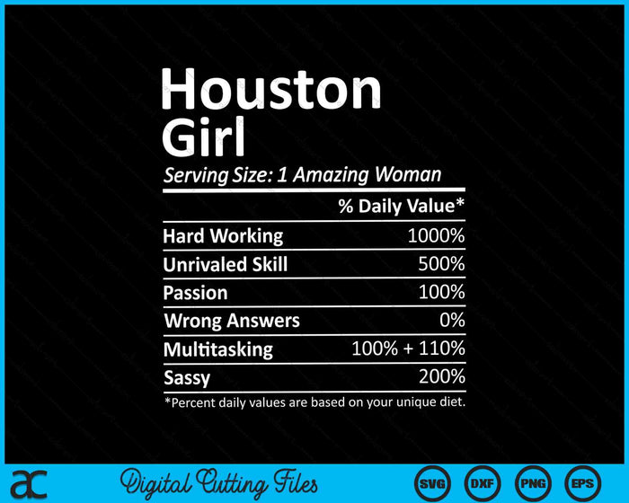 Houston Girl TX Texas Funny City Home Roots SVG PNG Cortar archivos imprimibles