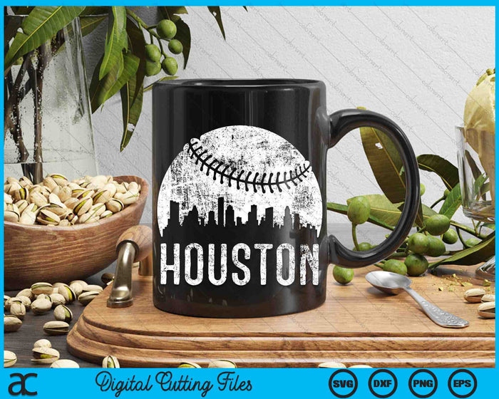 Houston Skyline Vintage Houston Baseball SVG PNG Digital Cutting Files