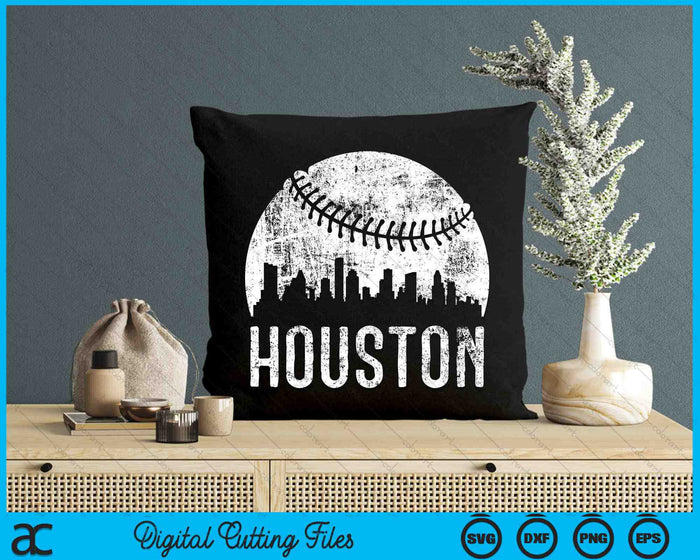 Houston Skyline Vintage Houston Baseball SVG PNG Digital Cutting Files