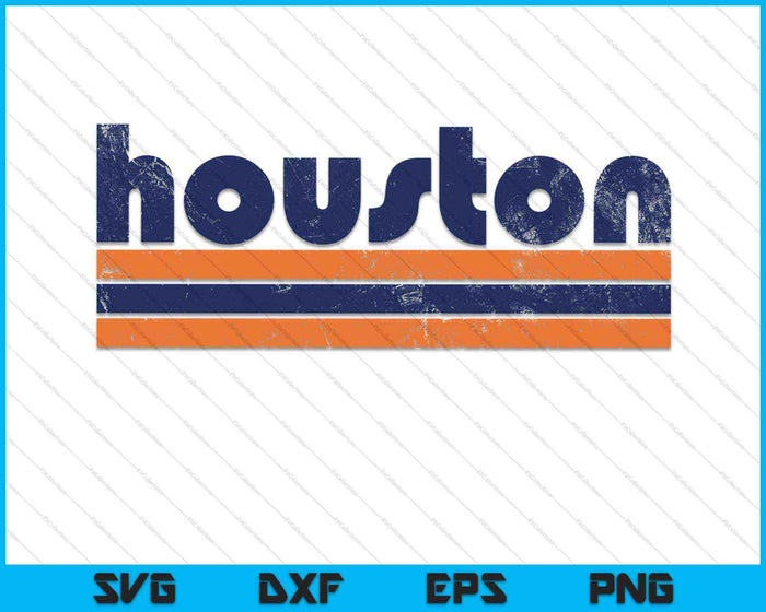 Houston Texas Tres Rayas Vintage Weathered SVG PNG Cortando Archivos Imprimibles