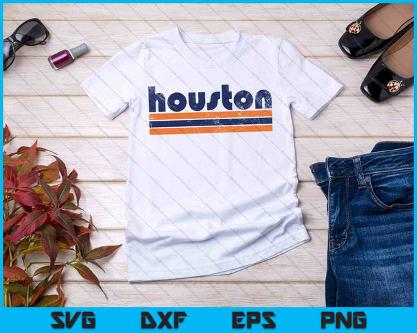 Houston Texas Three Stripe Vintage Weathered SVG PNG Cutting Printable Files - on a t-shirt