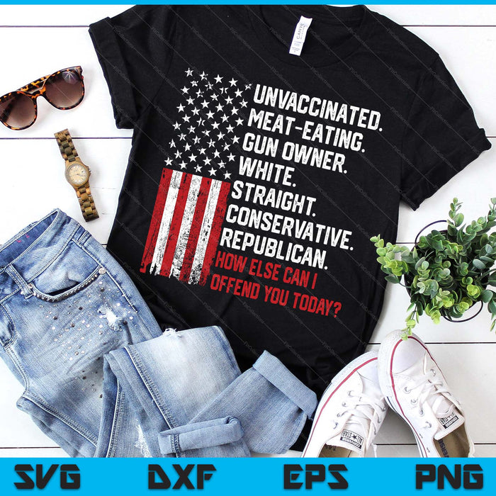 How Else Can I Offend You Today Funny Saying Quote Usa Flag SVG PNG Digital Printable Files