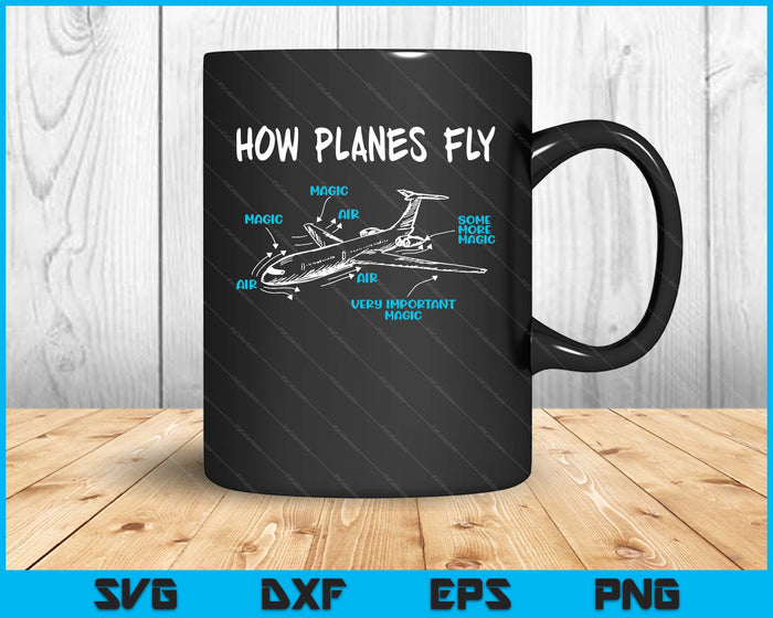 Hoe vliegtuigen vliegen Luchtvaart- en ruimtevaartingenieur Luchtvaarttechniek SVG PNG digitale afdrukbare bestanden