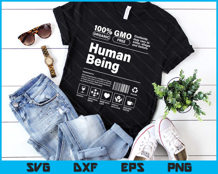 Human Being Personality Nutrition Facts Sarcastic SVG PNG Digital Printable Files
