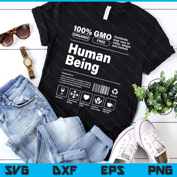 Human Being Personality Nutrition Facts Sarcastic SVG PNG Digital Printable Files