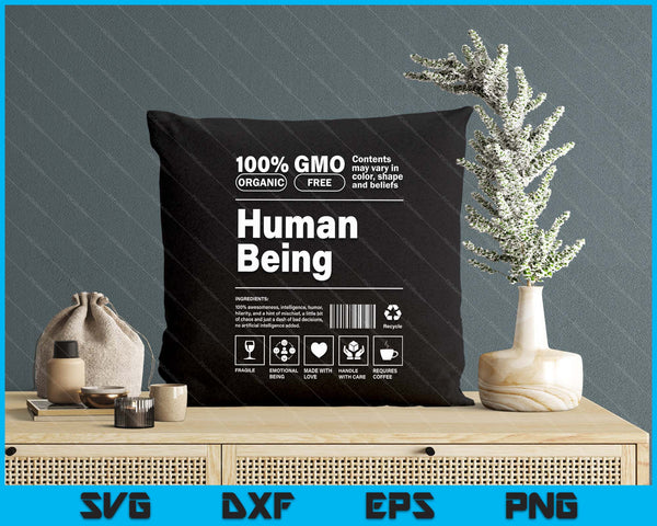 Human Being Personality Nutrition Facts Sarcastic SVG PNG Digital Printable Files