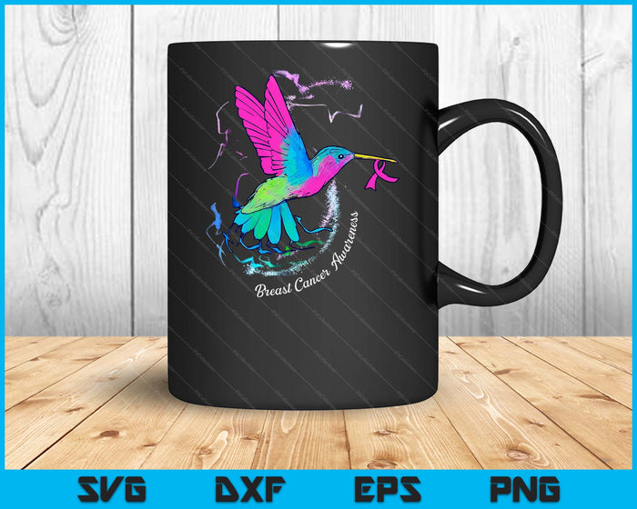 Hummingbird Ribbon Breast Cancer Awareness SVG PNG Digital Printable Files