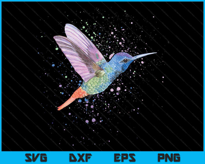 Hummingbird Watercolor Art Design SVG PNG Digital Cutting Files