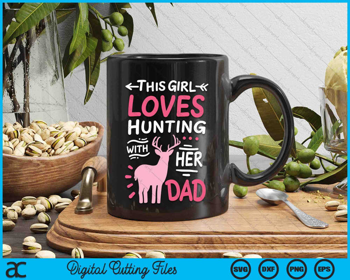 Hunting Girl With Her Dad Father's Day SVG PNG Digital Cutting Files