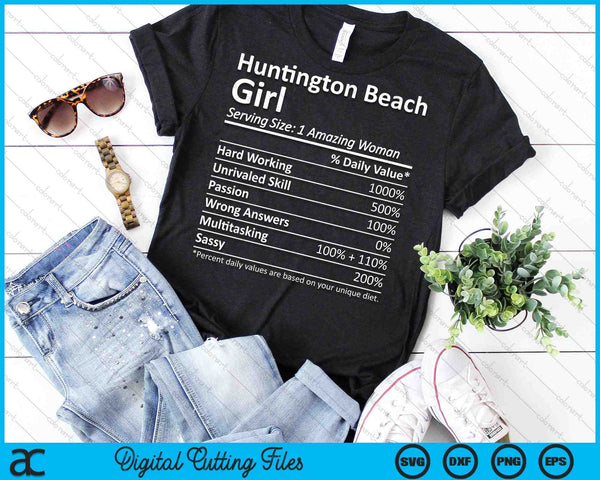 Huntington Beach Girl CA California City Home Roots SVG PNG Archivos de corte digital