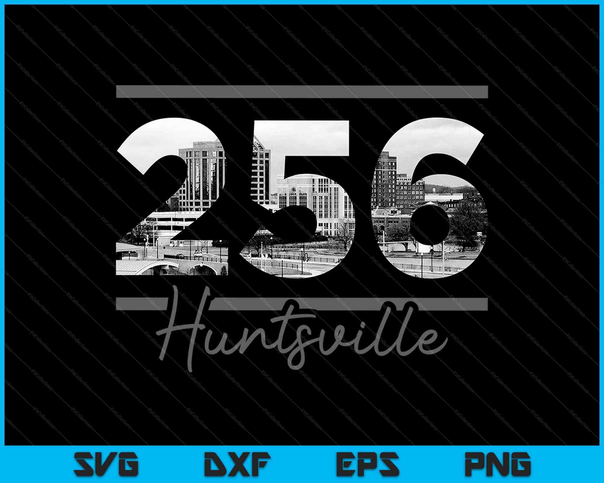 Huntsville 256 Area Code Skyline Alabama SVG PNG Files Creativeusarts   Huntsville256AreaCodeSkylineAlabamaVintage01 