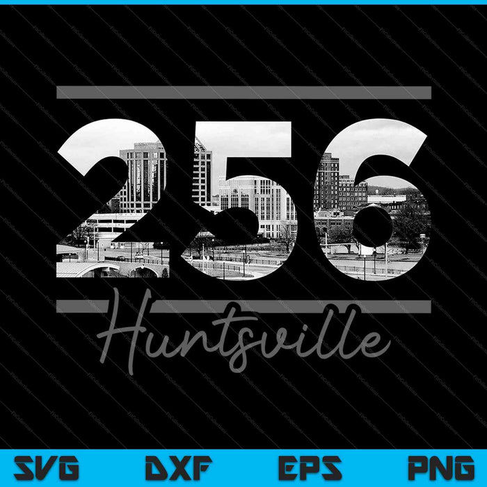 Huntsville 256 Area Code Skyline Alabama Vintage SVG PNG Cutting Printable Files