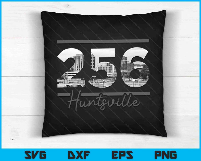 Huntsville 256 Código de área Skyline Alabama Vintage SVG PNG Cortar archivos imprimibles